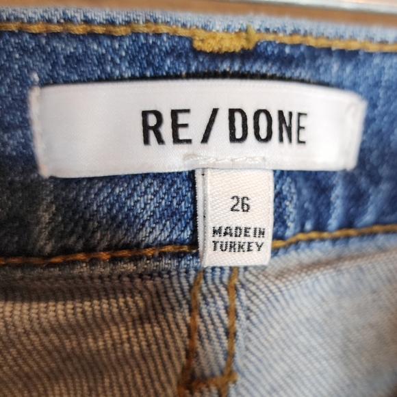 REDONE Ankle Crop Jeans Dusk Destroy Button Fly Womens Size 26 (2) - Picture 3 of 15